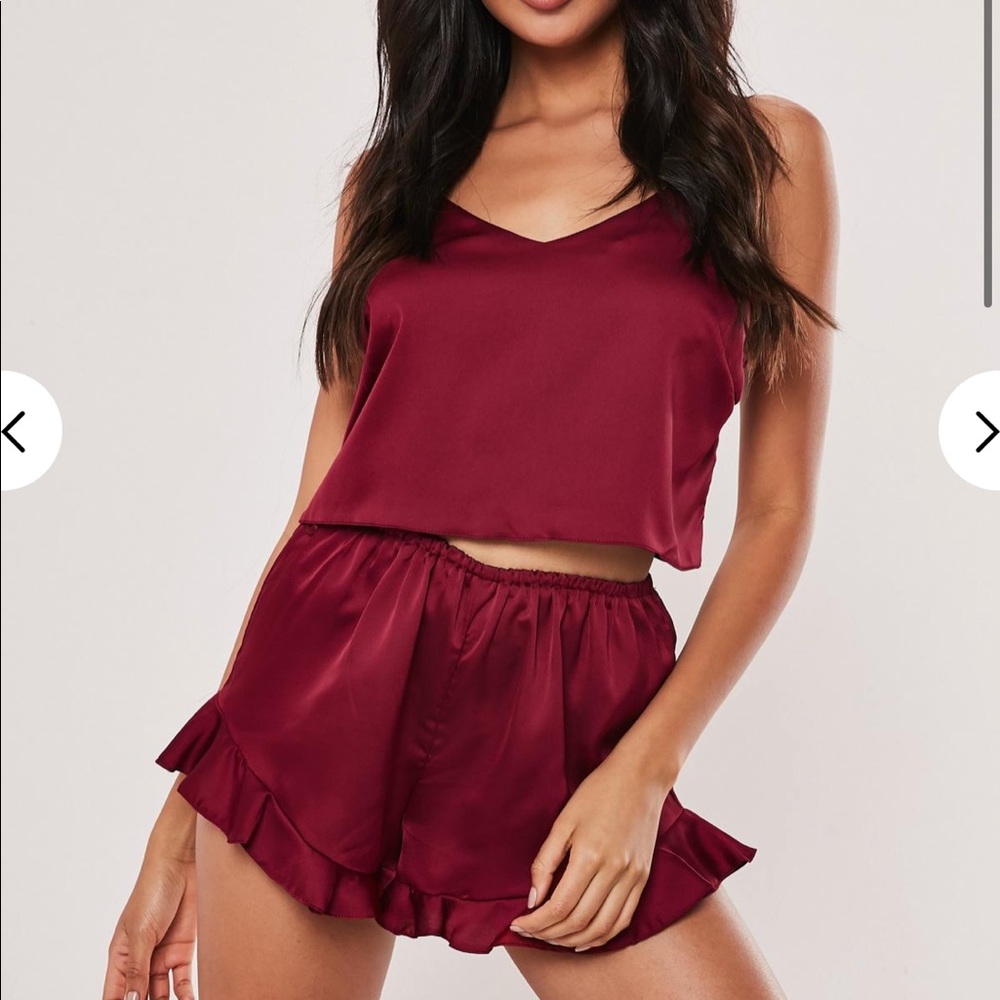 NWT Missguided Satin Cami Short Pajama Set